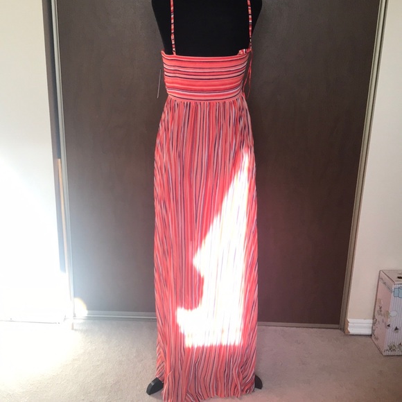 NWT Guess Marrah maxi dress pink red striped - Picture 4 of 7